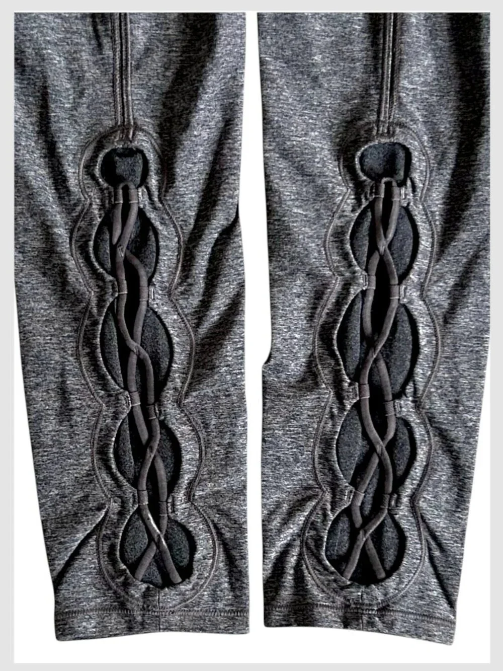 Lululemon Tied To It 7/8 Leggings Heathered Black High Rise S 6